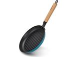 Padella Per Griglia Fissman, Ghisa Smaltata/Legno, 24X3,5 Cm, Blu