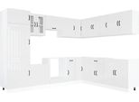 Vidaxl Set Di Mobili Da Cucina Da 14 Pezzi Lucca In Legno Bianco Lucido