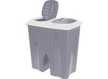 Excellent Houseware Pattumiera A 2 Scomparti, Plastica, 50X30X55 Cm, Grigio