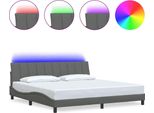Vidaxl Struttura Letto Senza Materasso "Hanko"" Grigio Scuro 200X200 Cm Tessuto"