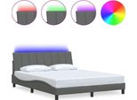 Vidaxl Struttura Letto Senza Materasso "Hanko"" Grigio Scuro 160X200 Cm Tessuto"