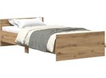 Vidaxl Struttura Letto Senza Materasso Rovere Artisan 75X190 Cm Materiale A Base Di Legno