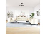 Vidaxl Set Di Divani Chesterfield A 3 Pezzi Con Imbottiture In Velluto Crema