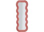Specchio Da Parete Con Cornice In Velluto Rosa, 60X6X160 Cm