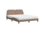 Syfax™ Letto Con Materasso Zadar Cappuccino 160X200Cm Pelle Finta