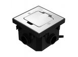 Presa Da Incasso In Acciaio Inox IP44 Con Coperchio A Cerniera Serie I AP-1 Argento