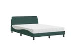 Syfax™ Letto Con Materasso Dover Verde Scuro 140X200 Cm In Velluto