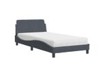 Syfax™ Letto Con Materasso Dover Grigio Scuro 100X200 Cm In Velluto