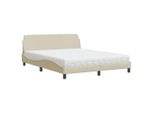 Syfax™ Letto Con Materasso Dover Crema 160X200 Cm In Tessuto