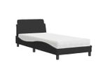 Syfax™ Letto Con Materasso Dover Nero 90X190 Cm In Velluto