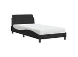 Syfax™ Letto Con Materasso Dover Nero 100X200 Cm In Velluto