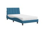Syfax™ Letto Con Materasso Hanko Blu 100X200 Cm In Velluto