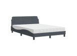 Syfax™ Letto Con Materasso Dover Grigio Scuro 120X200 Cm In Velluto