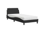 Syfax™ Letto Con Materasso Dover Nero 90X200 Cm In Velluto