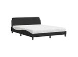 Syfax™ Letto Con Materasso Dover Nero 160X200 Cm In Velluto