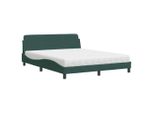 Syfax™ Letto Con Materasso Dover Verde Scuro 160X200 Cm In Velluto