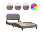 Syfax™ Giroletto Con Led Senza Materasso Hvar Tortora 100X200 Cm In Tessuto