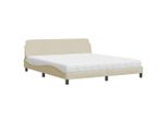 Syfax™ Letto Con Materasso Dover Crema 180X200 Cm In Tessuto