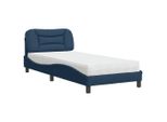 Syfax™ Letto Con Materasso Hvar Blu 80X200 Cm In Tessuto