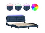 Syfax™ Giroletto Con Led Senza Materasso Hvar Blu 180X200 Cm In Tessuto
