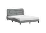 Syfax™ Letto Con Materasso Hvar Grigio Chiaro 120X200Cm Tessuto