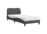 Syfax™ Letto Con Materasso Hvar Grigio Scuro 90X190 Cm In Tessuto
