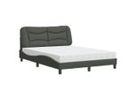 Syfax™ Letto Con Materasso Hvar Grigio Scuro 140X190 Cm Tessuto