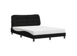 Syfax™ Letto Con Materasso Hvar Nero 140X190 Cm In Tessuto