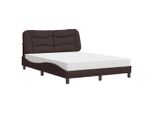Syfax™ Letto Con Materasso Hvar Marrone Scuro 140X190Cm Tessuto