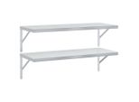 Syfax™ Mensole A Muro 2 Pz 100X40 Cm Argento In Acciaio Inossidabile