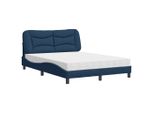 Syfax™ Letto Con Materasso Hvar Blu 140X190 Cm In Tessuto