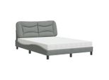 Syfax™ Letto Con Materasso Hvar Grigio Chiaro 140X200Cm Tessuto