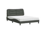 Syfax™ Letto Con Materasso Hvar Grigio Scuro 140X200Cm Tessuto