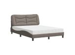 Syfax™ Letto Con Materasso Hvar Tortora 140X200 Cm In Tessuto