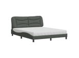 Syfax™ Letto Con Materasso Hvar Grigio Scuro 160X200 Cm Tessuto
