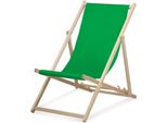 Sdraio - Monocolore - Verde - Pieghevole - In Legno Di Faggio - Portata Fino A 95 Kg - Schienale Regolabile In 3 Posizioni - Lettino Da Spiaggia