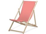 Sdraio - Monocolore - Albicocca - Pieghevole - In Legno Di Faggio - Portata Fino A 95 Kg - Schienale Regolabile In 3 Posizioni - Lettino Da Spiaggia