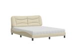 Syfax™ Letto Con Materasso Hvar Crema 160X200 Cm In Tessuto