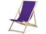 Sdraio - Monocolore - Viola - Pieghevole - In Legno Di Faggio - Portata Fino A 95 Kg - Schienale Regolabile In 3 Posizioni - Lettino Da Spiaggia