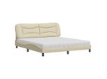 Syfax™ Letto Con Materasso Hvar Crema 180X200 Cm In Tessuto