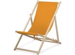 Sdraio - Monocolore - Ocra - Pieghevole - In Legno Di Faggio - Portata Fino A 95 Kg - Schienale Regolabile In 3 Posizioni - Lettino Da Spiaggia