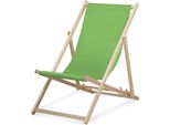 Sdraio - Monocolore - Verde Chiaro - Pieghevole - In Legno Di Faggio - Portata Fino A 95 Kg - Schienale Regolabile In 3 Posizioni - Lettino Da Spiaggia