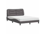 Syfax™ Letto Con Materasso Hvar Grigio 140X190 Cm In Pelle Finta