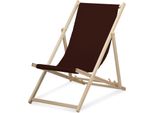 Sdraio - Monocolore - Marrone - Pieghevole - In Legno Di Faggio - Portata Fino A 95 Kg - Schienale Regolabile In 3 Posizioni - Lettino Da Spiaggia