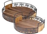 Set Di 2 Vassoi Da Portata Excellent Houseware, Legno/Metallo, 25/30X8,2 Cm, Marrone