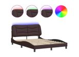 Syfax™ Giroletto Con Led Senza Materasso Hvar Marrone Scuro 140X190 Cm