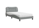 Syfax™ Letto Con Materasso Hvar Grigio Chiaro 100X200 Cm In Tessuto