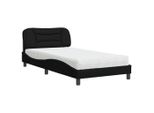 Syfax™ Letto Con Materasso Hvar Nero 100X200 Cm In Tessuto