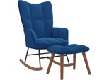 Syfax™ Sedia A Dondolo Con Sgabello In Velluto Blu