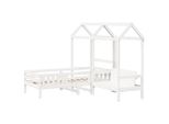 Syfax™ Giroletto Con Panca E Tetto Bianco 75X190Cm Legno Massello Pino